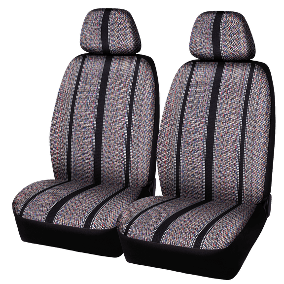 Auto Drive 2PC Truck Seat Cover Saddle Blanket, Woven Polyester Brown - Universal Fit, 2102SC082