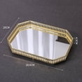 thumbnail image 3 of Mosiee European Glass Metal Storage Tray Gold Decor Luxury Home Decor Jewelry Display Living Room Mirror Glass Tea Tray Table Storage, 3 of 6