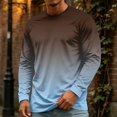 thumbnail image 2 of Zorvxlyn Long Sleeve T Shirt Men Gradient Crewneck Shirts for Men Soft Breathable Fall Big and Tall Work Sweatshirts for Men, 2 of 8