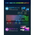 thumbnail image 3 of Wireless Keyboard and Mouse Combo - RGB Backlit, Rechargeable, Quiet Typing, Light-Up Keys, Full Size, Ergonomic Tilt, 2.4GHz USB Receiver for Windows, 3 of 8