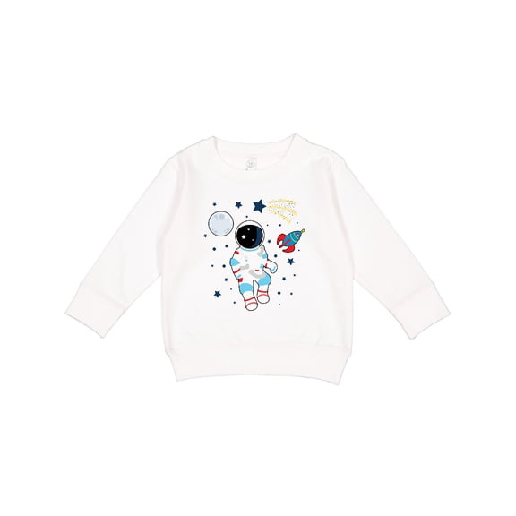 Inktastic Astronaut the Moon Spaceship and Shooting Star for Light Colors Toddler Sweatshirt
