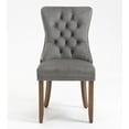thumbnail image 2 of Tufted Dining Chair, Contemporary Velvet Chairs for Dining Room Upholstered Dining Chairs with Nailhead Rivet Trim Design Pull Ring on Backrest (Gray,Set of 2), 2 of 9