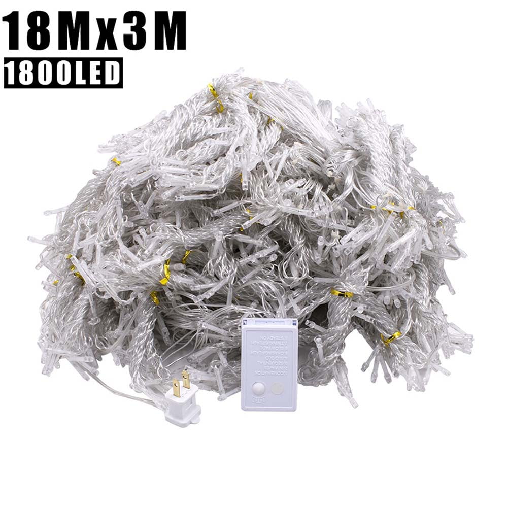 Kepooman 1800 LED String Light, Outdoor Indoor Christmas Lights Fairy String Lights for Homes, Christmas Tree, Wedding Party, Room, Indoor Wall Decoration Curtain, Warm White