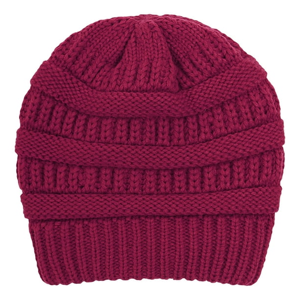 Beige - Chapeau chaud en laine tricoté pour grand-mère, pour femme