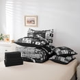 thumbnail image 6 of Homewish Western Cowboy Cowgirl Bedding Comforter Set 7pcs, Black Grey Patchwork Queen Bedding Sets, Rustic Farmhouse Reversible Queen Sheet Sets, Ultra Soft Bedroom Decor, 6 of 8