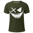 thumbnail image 4 of Blusas y camisas de manga corta con cuello redondo para hombre, blusas casuales de verano a la moda con cuello redondo y estampado para hombre., 4 of 4