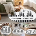 thumbnail image 5 of Round Rugs 3.3 Ft, Bunny Easter Non Slip Area Rugs for Kitchen Bedroom Entryway, Black White Plaid Rabbits Washable Carpet Runner Rug Floor Mats for Bedroom Home Decor, 5 of 8