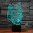 thumbnail image 4 of 3D Night lamp, 3D lamp 3D Illusion Night Lights 3D Airplane Optical Illusion Desk Lamp 7 Color USB Touch Switch Desk Night Light (Wolf), 4 of 4