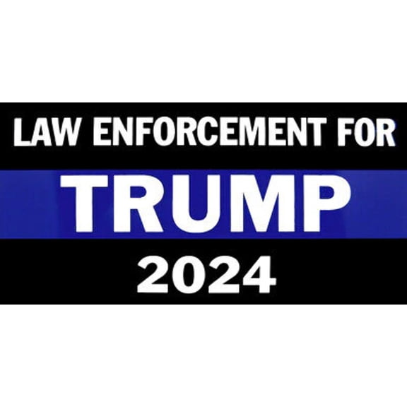 Law Enforcement For Trump 2024 Thin Blue Line Decal Bumper Sticker