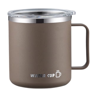 10oz Insulated Coffee Mug With Lid,Stainless Steel Coffee Cup,Double Wall  Vacuum Coffee Tumbler With HAndle,Premium Thermal Travel Coffee Mug -  Walmart.com