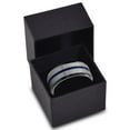 thumbnail image 3 of Tungsten Wedding Band Ring 10mm for Men Women Black Blue Center Line Beveled Edge Brushed Lifetime Guarantee, 3 of 4