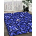 thumbnail image 2 of Ahgly Company Indoor Round Patterned Denim Dark Blue Area Rugs, 5' Round, 2 of 6