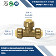 thumbnail image 3 of 2 Pcs XFITTING Push Fit 1/4 Inch x 1/4 Inch x 1/4 Inch Push Fit Tee,, 3 of 5