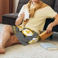 thumbnail image 3 of Haiem Bee Kind Men's Pajama Short with Soft Woven Cotton Elastic Waistband Sleep Short-Small, 3 of 9