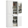 thumbnail image 1 of 72" Kitchen Pantry Cabinet, Kitchen Storage Cabinet with Barn Doors, White, 1 of 10