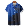 thumbnail image 3 of Fnooota Men's Button Down Shirts, Vacation Colored Beach Short Sleeve Summer Shirts Blue Size 3XL, 3 of 5