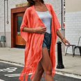 thumbnail image 2 of Hauaitttt Women Solid Bbeach Shawl CCardigan Bikini Blouse Mid Length Sun Protective Blouse Tan Blanket Scarf for Women Scarf Shawl for Women Lightweight Dress Flapper Shawl Women's Scarves & Wraps, 2 of 5