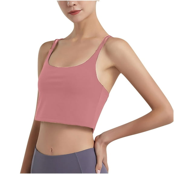 Diufon Sports Bra Womens with Padded Athletic Crop Tank Yoga Bras Comfy Backless Running Workout Gym Top