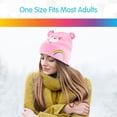 thumbnail image 2 of Care Bears Beanie Hat, Cheer Bear Rainbow Winter Knit Cap with 3D Ears and Cuff, Pink, One Size, 2 of 6