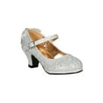 thumbnail image 1 of Glitter Rhinestone Bow Mary Jane Kitten Heel Pump (Toddler/ Girl) 18359, 1 of 5