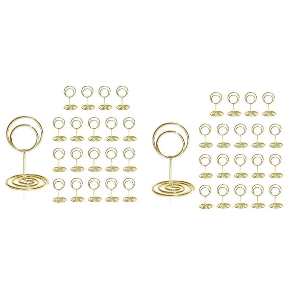 Table Number Holders 40Pcs - 2 Inch Mini Place Card Holder Short Table Number Stands for Wedding Party (Gold)