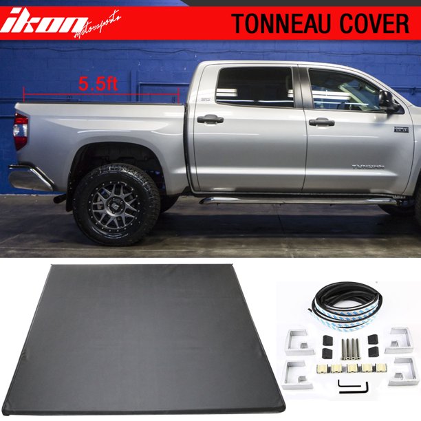 Compatible With 14 17 Tundra Sr5 Crewmax Double Cab 5 5ft Lock Soft Tri Fold Tonneau Cover Walmart Com Walmart Com