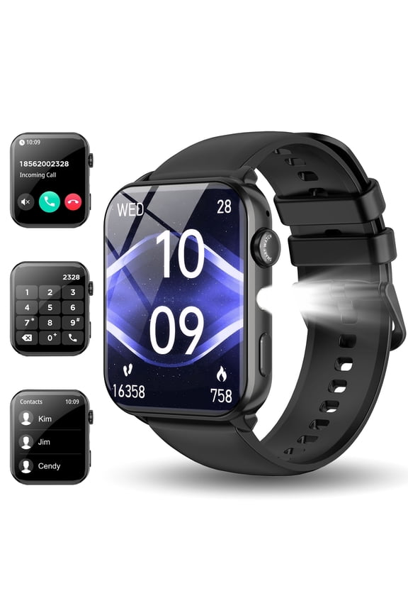 Smart Watch for Women, Fitness Tracker with Bluetooth Calling/Message Reminder, 100+ Sports Modes for Android & Iphone, Black