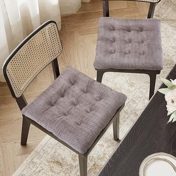 Mecorevxz Square Non-Slip Plush Thicken Seat Pillows Cushions Solid Color Office Chair Seat Pad Soft Reversible Fluffy Chair Cushion for Home, Office(40x40cm,Coffee)