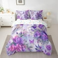 thumbnail image 2 of jejeloiu Retro Rustic Flower 7-Piece Twin Bedding Sets,Purple Hummingbird Bedding Comforter Set,Country Floral Sheet Sets For Girls Teens,Breathable Home Decor Reversible, 2 of 8