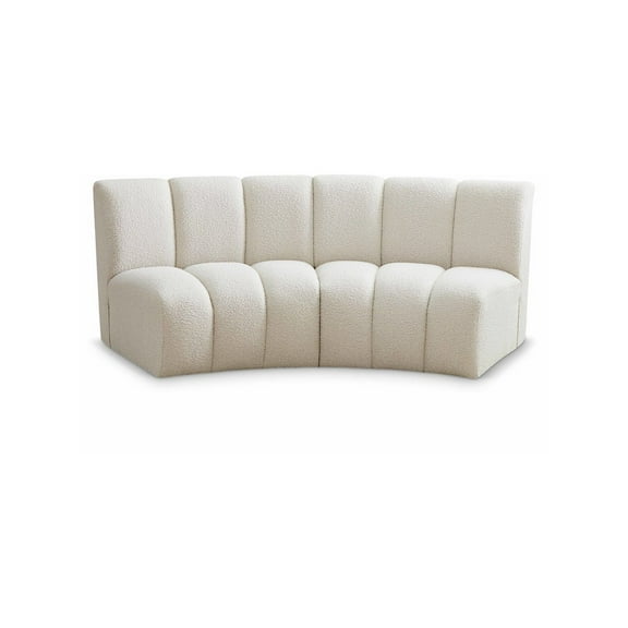 Meridian Furniture Infinity Cream Boucle Fabric 2pc. Modular Sectional