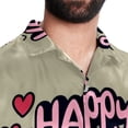 thumbnail image 5 of Valentine's Day Font Men's Short Sleeve Poplin Shirt, Casual Printed Button Down Summer Beach Shirt - Unisex, 5 of 6