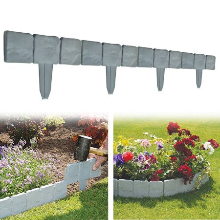 10pcs Garden Lawn Edging Border Flagstone Borderstone Decorative 10pcs Garden Lawn Edging Border Flagstone Borderstone Decorative Fence Cobbled Stone Effect Patio Flower Bed