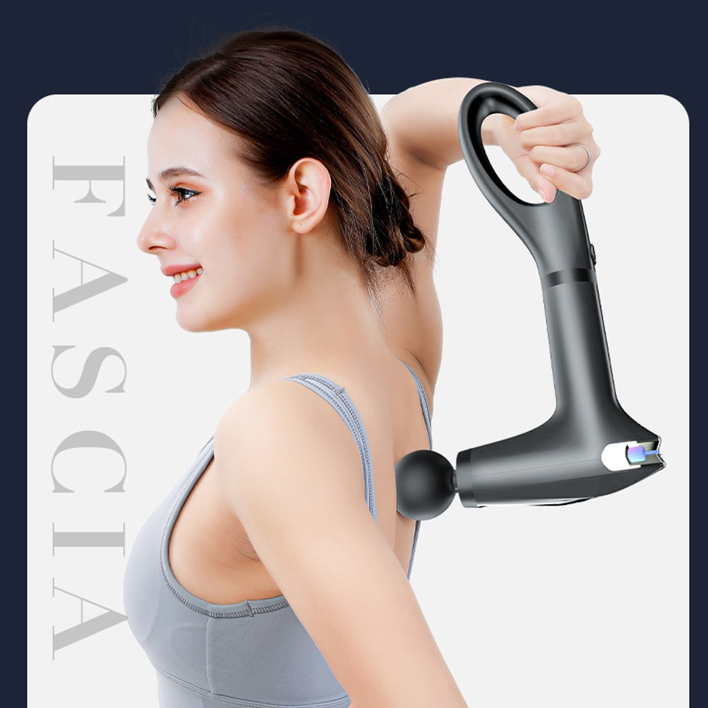 LED Display Fascia Massage Gun Removable Handle Design 4 Replacement Heads Portable Electric Massager for Full Body Relax