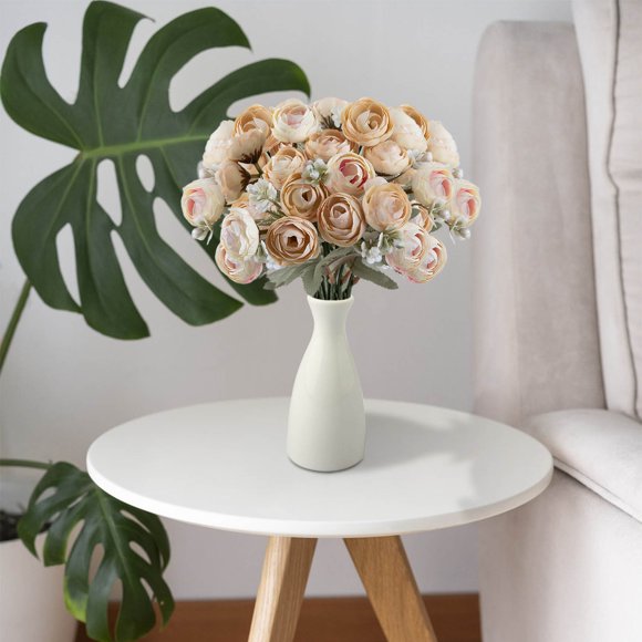 Flor de imitación | Flores artificiales para bodas - Cabezas de flores realistas de 11,8 pulgadas | Decoración de pared de flores de mano | Decoraciones para el hogar y la fiesta - Jarrón no