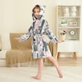 thumbnail image 3 of BZSMCE Bathrobes Belt Hooded Blush and Bloom Mosaic Creative Pattern, 3 of 8