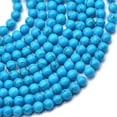 thumbnail image 2 of Piedra forma forma forma de Howlita Azul Turquesa de 8 Mm, Sueltas, Hebra de 15 ", Fabricación de Joyas Fernando Piedra preciosa redonda turquesa Howlita, 2 of 3