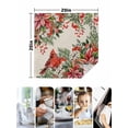 thumbnail image 4 of Cardinal Bird Cloth Napkins Set of 8 Reusable Dinner Napkins, Pine Cones Poinsettia Berry Floral Beige Cocktail Napkin Washable Table Napkins for Wedding/Holiday Party/Baby Shower 20"x20", 4 of 7