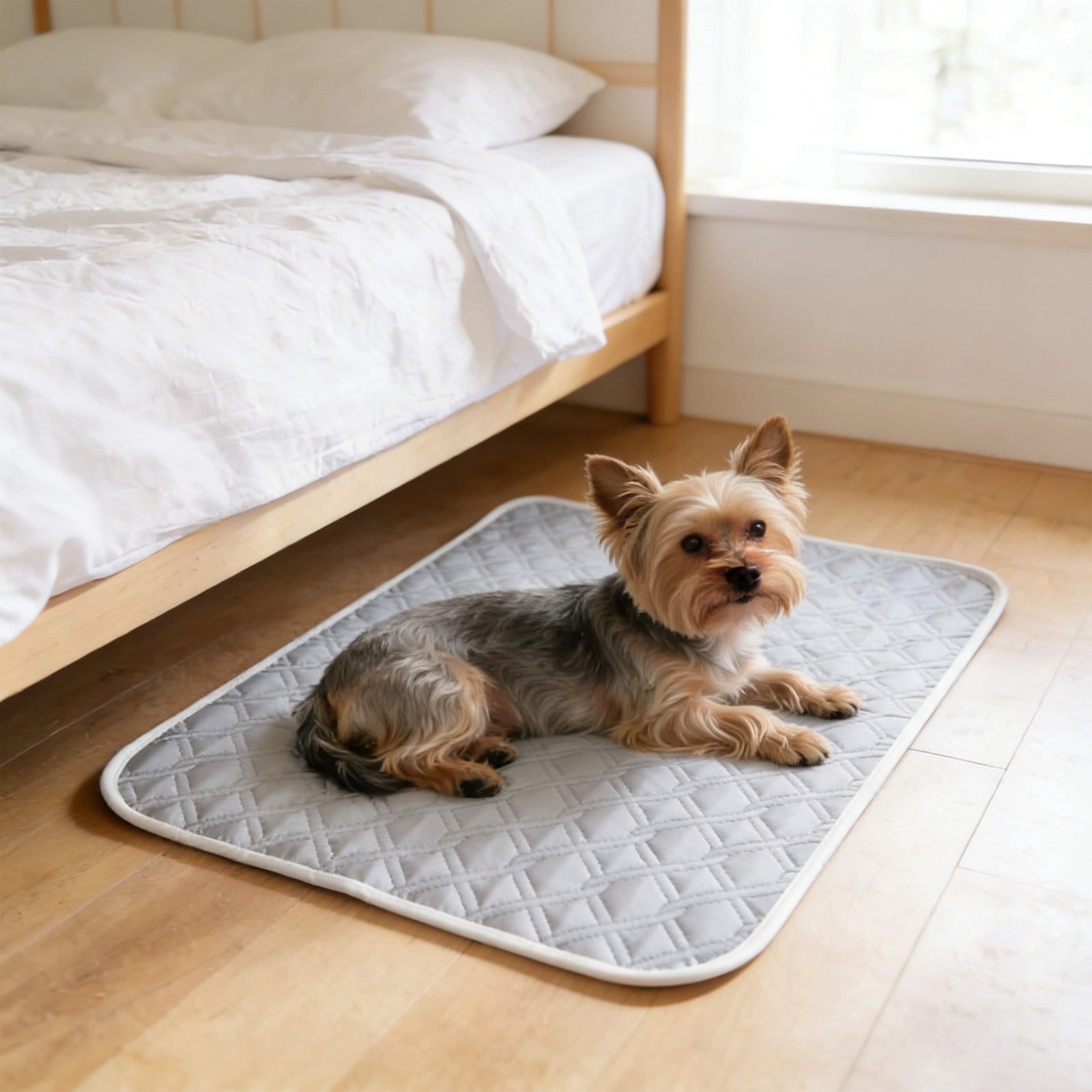 Summer Dog Cooling Mat Washable Ice Silk Self Cool Pad for Small Medium Large Dogs and Cats, Pet Sleeping Pad for Crate Bed Indoor Outdoor Floor Car Seats, Portable Thin Breathable Mat