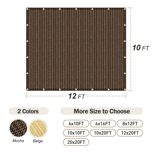 Sun Shade Cloth Privacy Screen with Grommets 90 Sunblock Shade