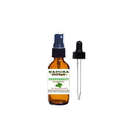 Peppermint Essential Oil Repellent. 100% Pure Organic Peppermint Oil Spray. Use to Repel Ants, Mice, Spiders, Lice. Ideal Air Freshener, Cleaner, Germ Control, Headaches. (1oz Sprayer/Dropper