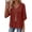 A05-Red, variant on Zysthvn Cotton Linen 3/4 Length Sleeve Womens Tops Fall Casual Women T Shirts Solid Lightweight Loose Fit V Neck Tops