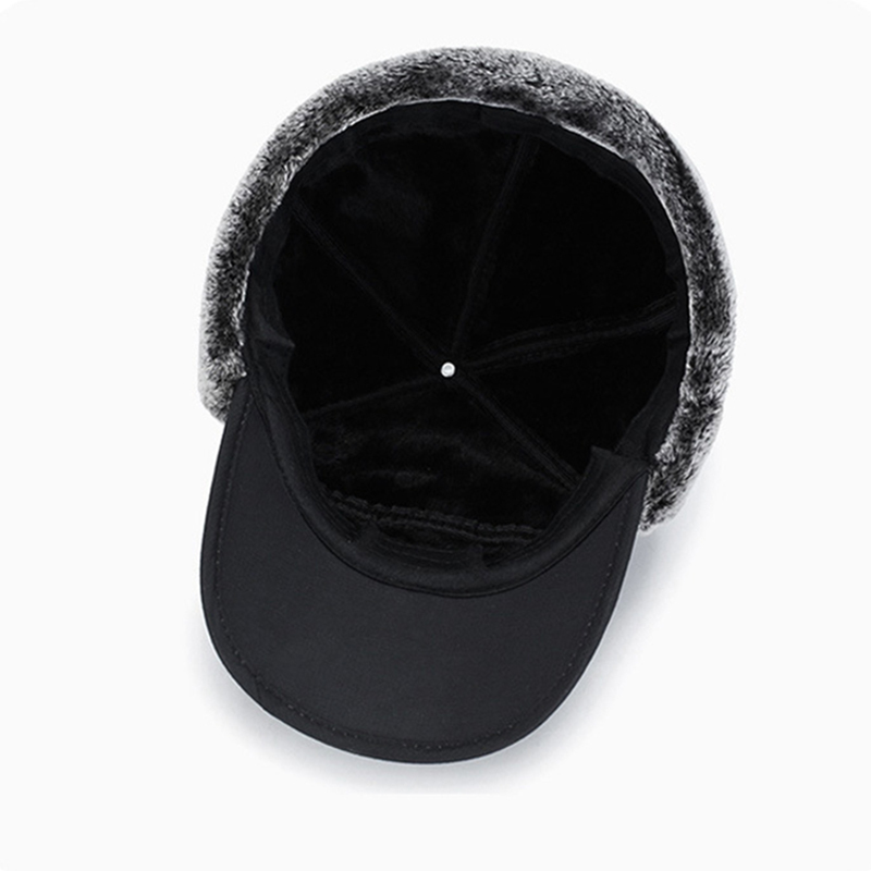 3 In 1 Thermal Fur Lined Trapper Hat 3 In 1 Faux Fur Bomber Hat Earflap Hat Outdoor Fishing Ski Skating Cycling Black Style 2 - image 2 of 6