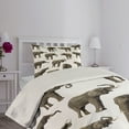 thumbnail image 4 of Ambesonne Forest Quilted Coverlet 2 Pcs, s Tusk Ear, Twin Size, Sepia White, 4 of 5