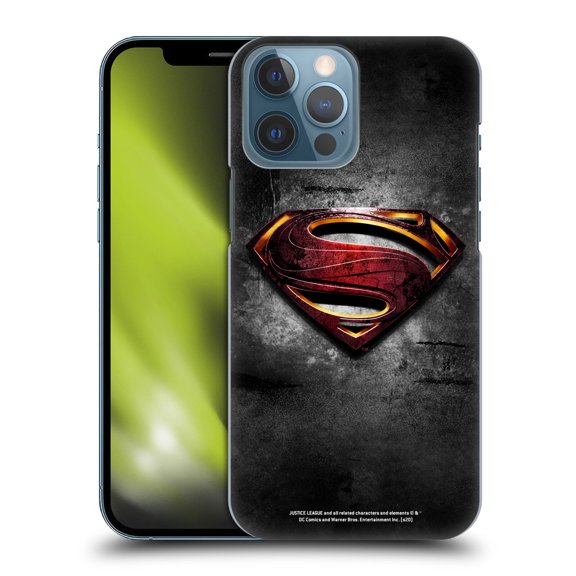Head Case Designs Officially Licensed Justice League Movie Superman Logo Art Man Of Steel Hard Back Case Compatible with Apple iPhone 13 Pro Max