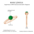 thumbnail image 6 of Rosec Jewels Natural Emerald Solitaire Ring for Women (5 mm, AAA Grade, May Birthstone), 10K Rose Gold, US 3.50, 6 of 7