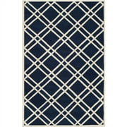 SAFAVIEH Chatham CHT740C Handmade Dark Blue / Ivory Rug