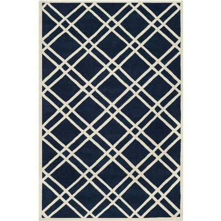 SAFAVIEH Chatham CHT740C Handmade Dark Blue / Ivory Rug