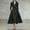 Black, variant on Women's Collared Shirt Midi Dress – Long Sleeve with Pockets Elegant Formal Office Cocktail Party A-Line Dress Black,L