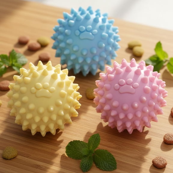 BESTSKY Dog Chew Toys for Aggressive Chewers,3Pcs Colorful Dogs Toy Spiky Tpr Ball No Squeak Chew Toy Long Lasting for Aggressive Heavy Chewers Dogs Puppy Teething Training Spiky Rubber Ball Toy