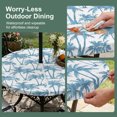 thumbnail image 5 of Round Outdoor Tablecloth with Umbrella Hole and Zipper, Blue Palm Tree Tablecloth with Elastic Waterproof, Coastal Trees Summer Tropical Botanical Patio Table Covers for 55" - 60" Picnic Pool Tables, 5 of 9